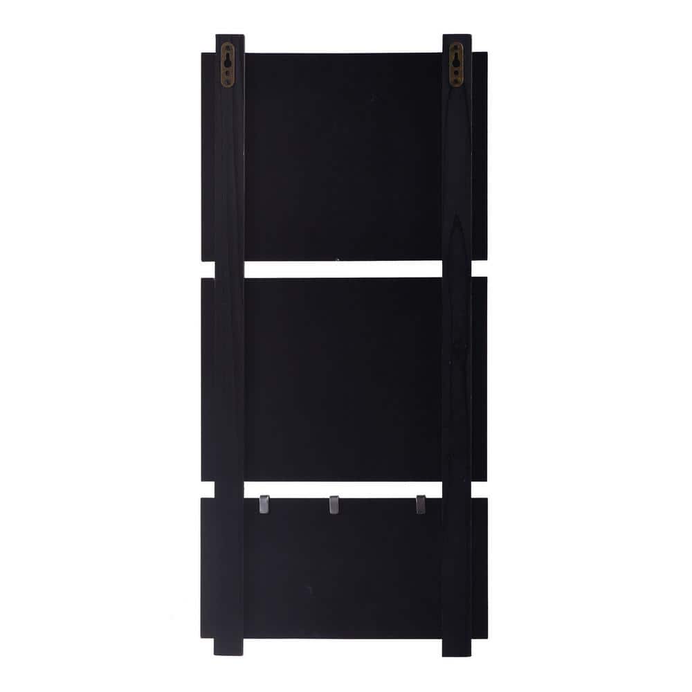 Natural and Black Multi-Functional Chalkboard and Corkboard with Storage