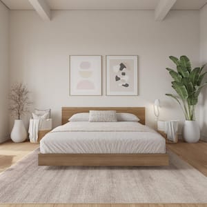Nexera Satori Brown Oak Frame King Size Low Profile Platform Bed
