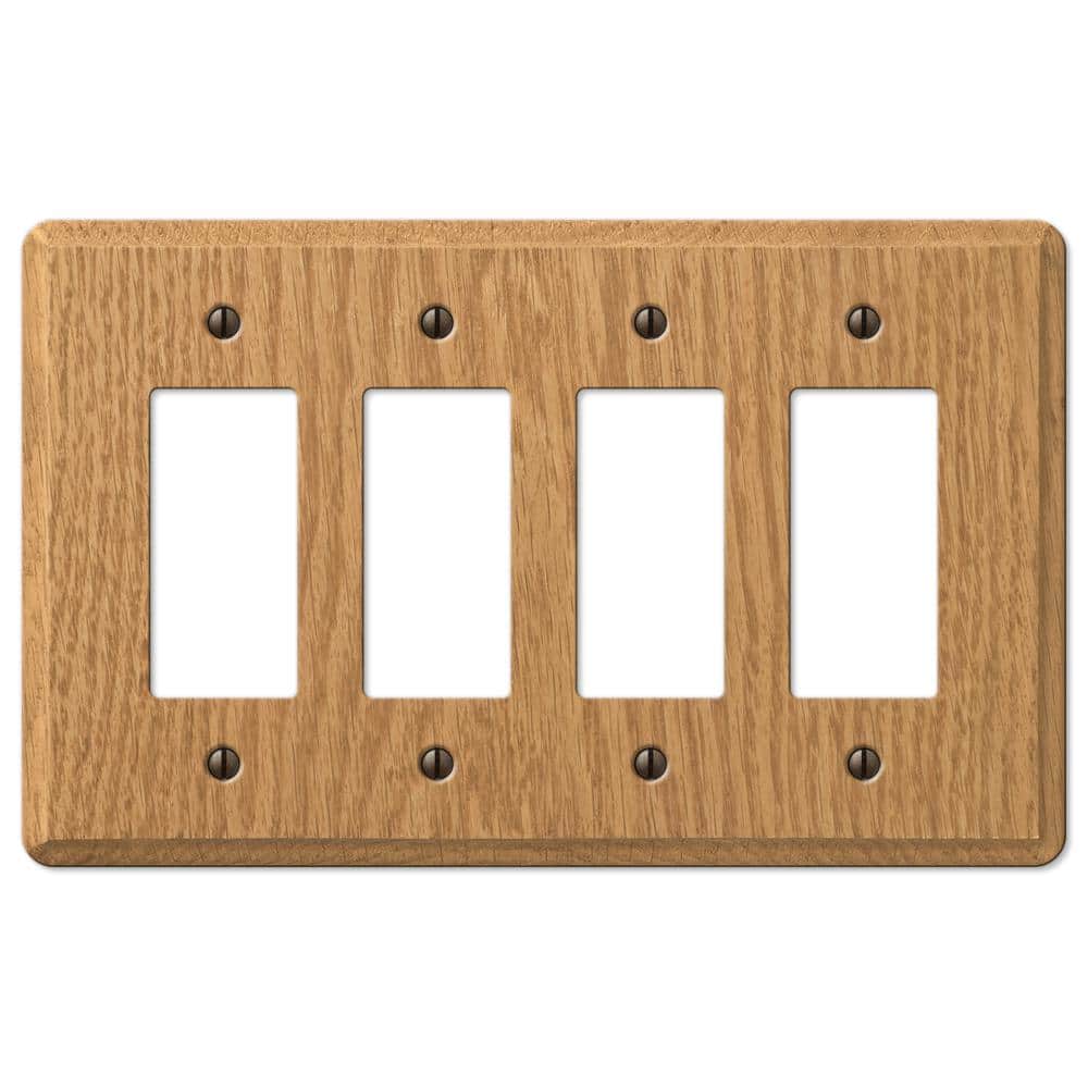 Contemporary 4 Gang Rocker Wood Wall Plate - Light Oak price history on PriceWatchPro