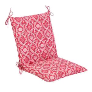 20 in. x 20 in. Midback Outdoor Dining Chair Cushion in Coastal Ogee Chili
