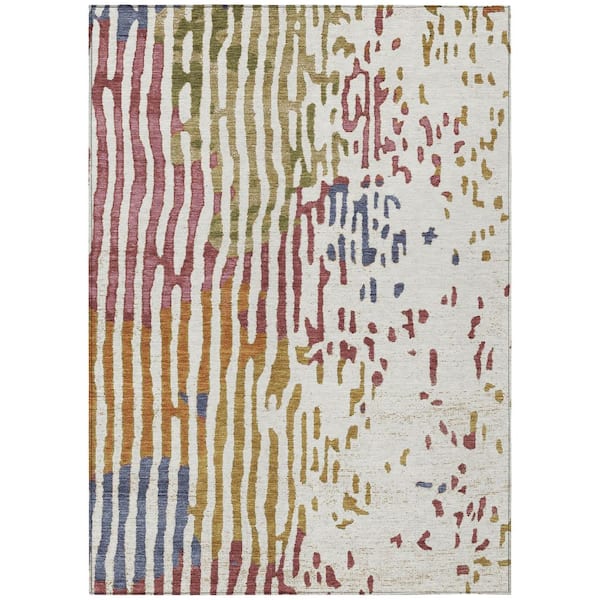 Chantille Machine Washable Indoor/Outdoor Abstract ACN3002 Ivory 10 ft. x 14 ft. Area Rug