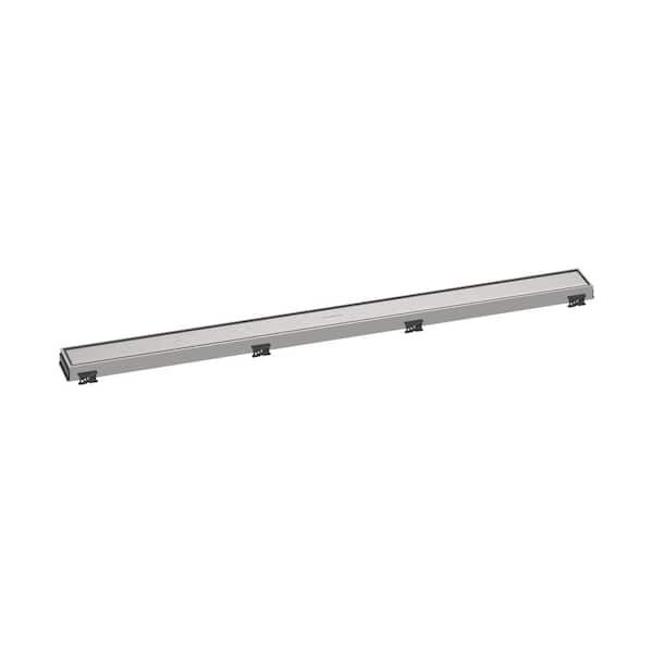 Hansgrohe RainDrain Match Stainless Steel Linear Tileable Shower Drain Trim for 35 1/4 in. Rough in Brushed Stainless Steel