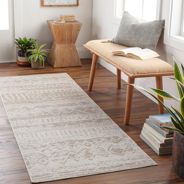 Johana Light Grey 3 ft. x 7 ft. Indoor Machine-Washable Area Rug