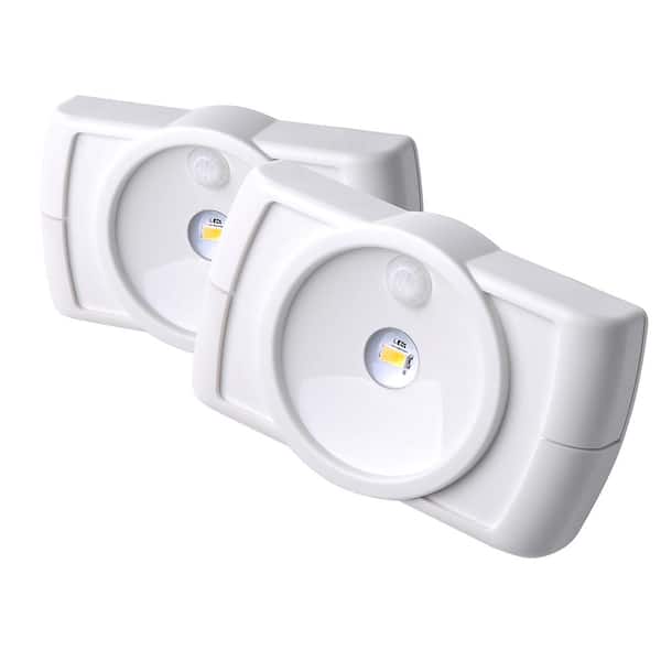 Mr Beams Indoor Battery Powered Motion Activated 35 Lumen Slim LED Task Light, White (2-Pack)
