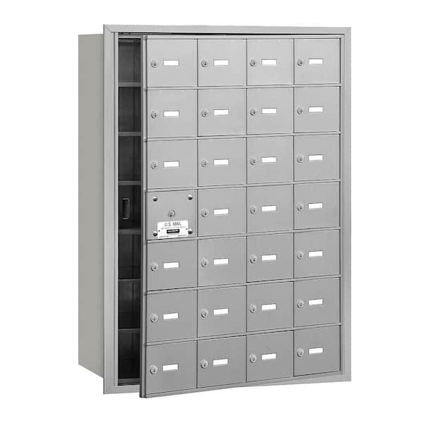 Salsbury Industries Aluminum USPS Access Front Loading 4B Plus Horizontal Mailbox with 28A Doors (27 Usable)