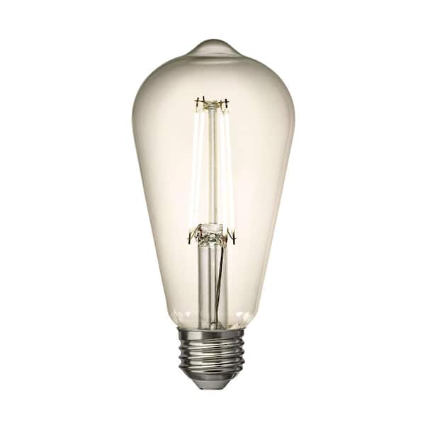7.5-Watt Equivalent ST19 Shape E26 Base Soft White (2700K) Dimmable Clear LED Light Bulb (1-Pack)