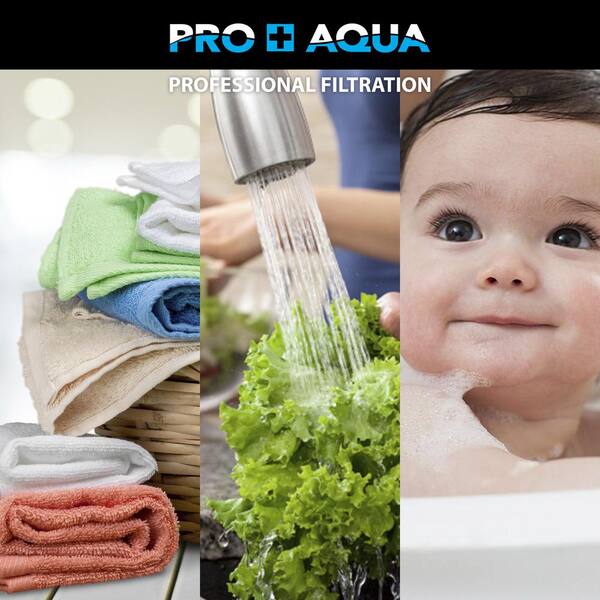 PRO+AQUA Pro Aqua ELITE Whole House Water 3 Stage Well Water Filtration with Gauges, PR Button, 1 Ports, Filter Set-PRO-100-E The Home Depot