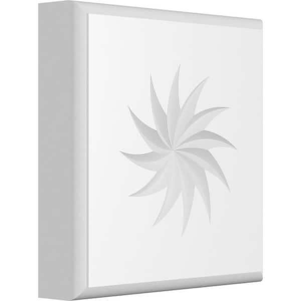 Ekena Millwork 5 in. W x 5 in. H x 1 in. P Standard Sedgwick Spiral Rosette with Rounded Edge