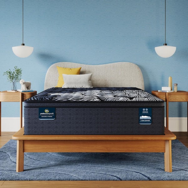 Perfect Sleeper X Max Hybrid King Firm Pillow Top 15.25 in. Low Profile Mattress Set