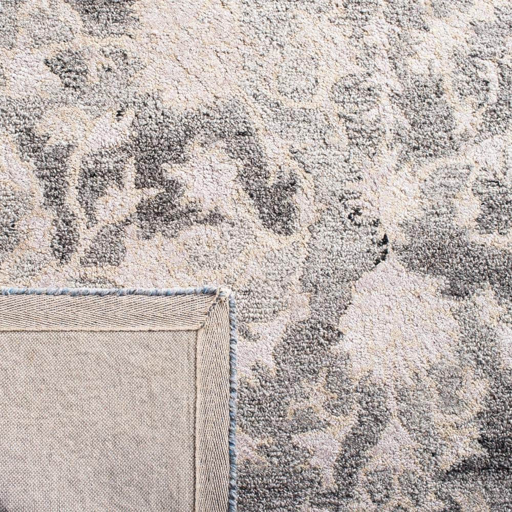Hand-Tufted Blue and Beige Wool Blend Abstract 4' x 6' Area Rug
