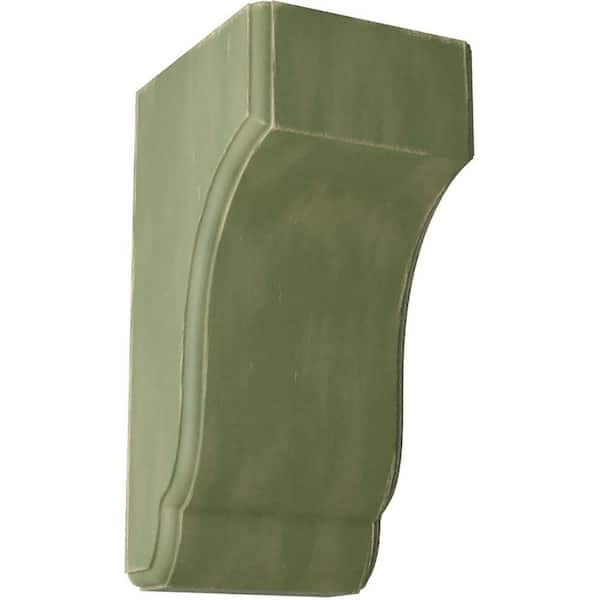 Ekena Millwork 4-3/4 in. x 10 in. x 5-1/2 in. Restoration Green Capistrano Mission Wood Vintage Decor Corbel