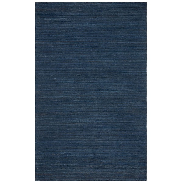Cape Cod 4 ft. x 6 ft. Navy Solid Color Striped Area Rug