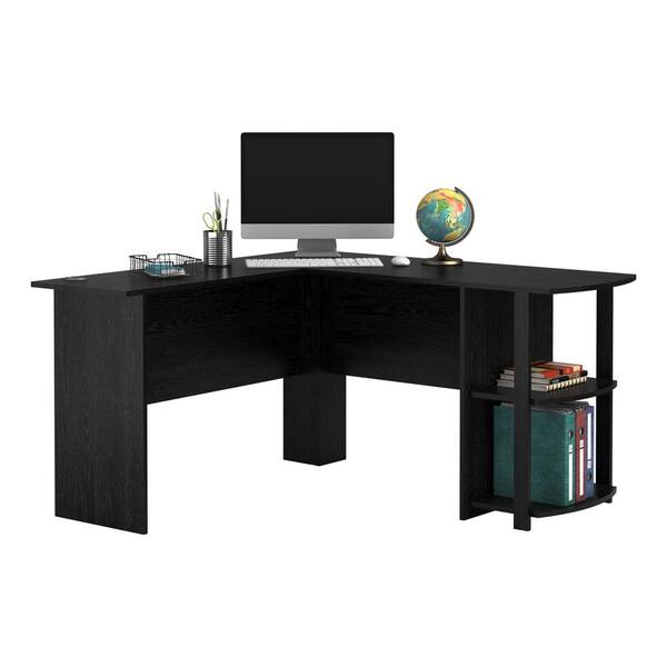 computer desk with back shelf