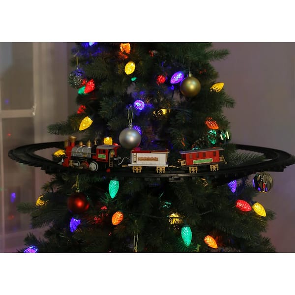 Lighted Sound & Animated Christmas Tree Train Set Mount To Tree or Run On Floor 