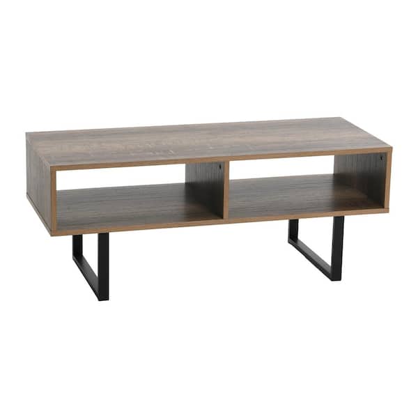 HOUSEHOLD ESSENTIALS Jamestown Media Table, Holds a Maximum 60 in. Television, Rectangular, Ashwood, 15.75" H x 39.37" W x 15.75" D