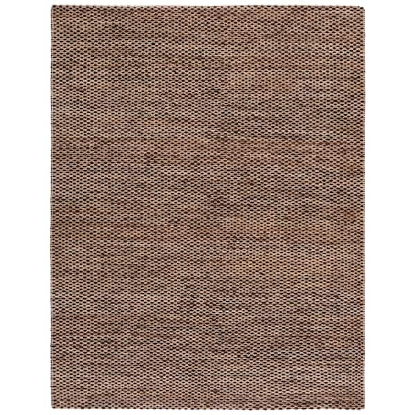 Natural Fiber 8 ft. x 10 ft. Natural/Dark Brown Abstract Distressed Area Rug