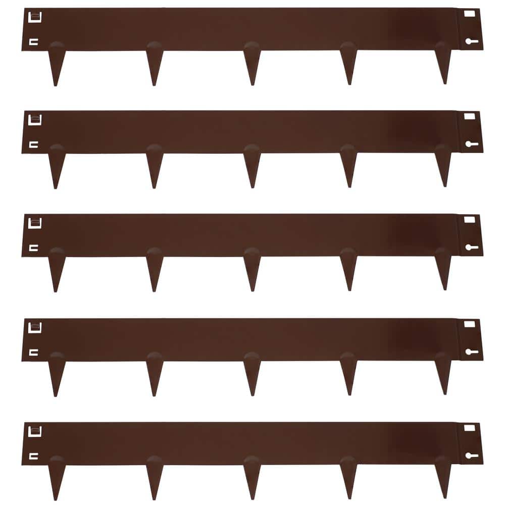 BOUNDARIES / 4枚セット Sunnydaze 42 in. Brown Steel Metal Landscape Edging Border (Set of