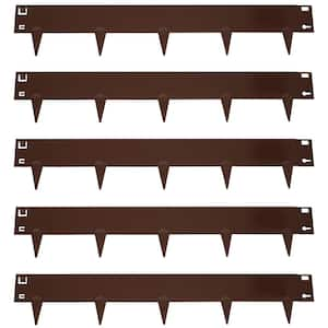 42 in. Brown Steel Metal Landscape Edging Border (Set of 5)