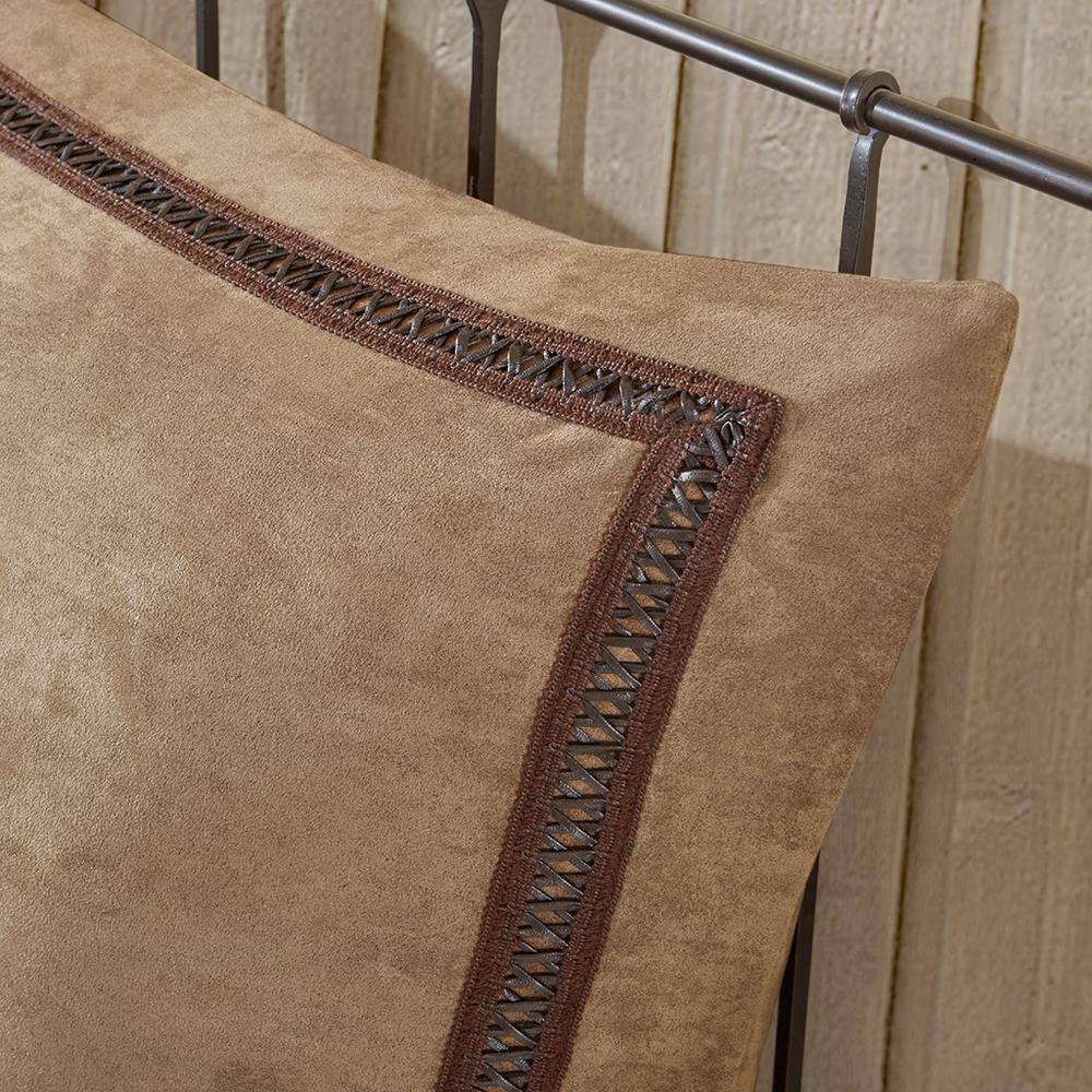 Classic Embroidered Hypoallergenic Euro Sham in Microsuede