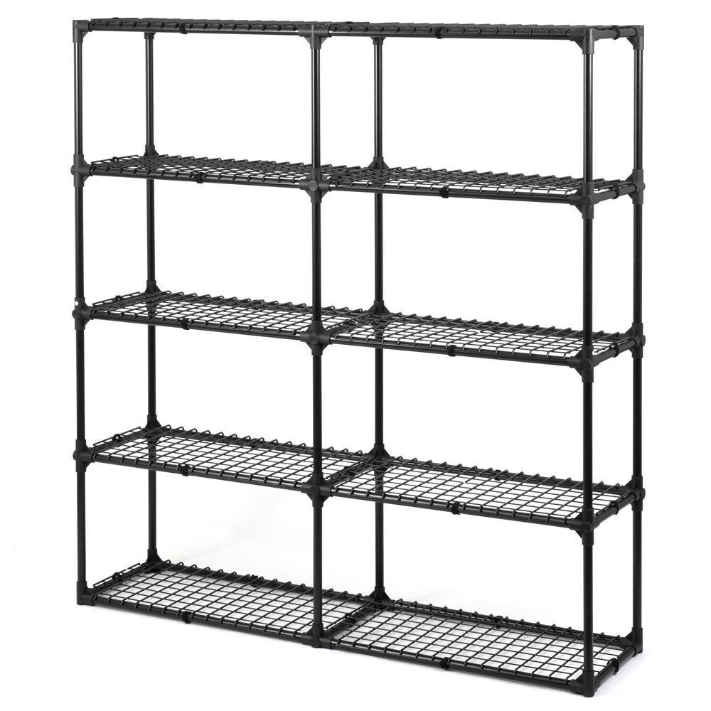 Tileon 5-Shelf Wire Rack in Black (2-Pack) WYHDRA684 - The Home Depot