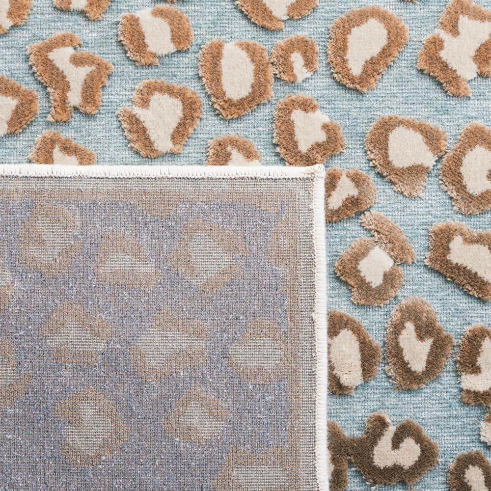 Stone Aqua Hand-Knotted Wool Silk Area Rug