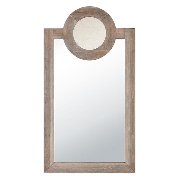 Unbranded Deefield 28.5 in. W x 51 in. H Wood Natural Wall Mirror