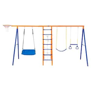 Swing Sets for Backyard 6 in. 1 Swing Set 440 lbs. Capacity Metal Swingset Outdoor for Kids