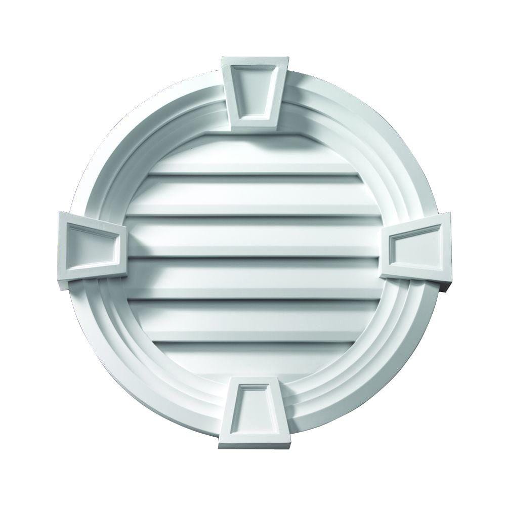 33.25 in. x 33.25 in. Round White Polyurethane Weather Resistant Gable Louver Vent price history on PriceWatchPro