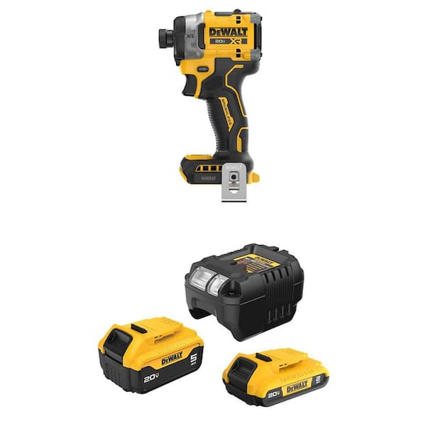 20-Volt MAX XR Lithium-Ion Cordless Impact Driver with 20-Volt MAX 5.0 Ah and 2.0 Ah Battery Packs and Charger