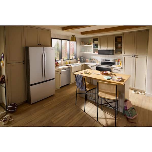 36 in. 31 cu. ft. Standard Depth French Door Refrigerator in White with Ice Maker