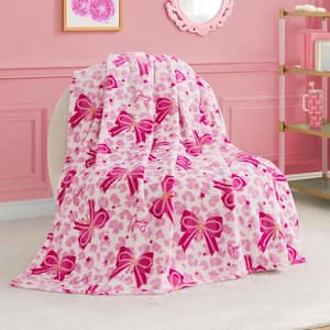 JUICY COUTURE Bowquet Soft White Plush Polyester Kids Throw