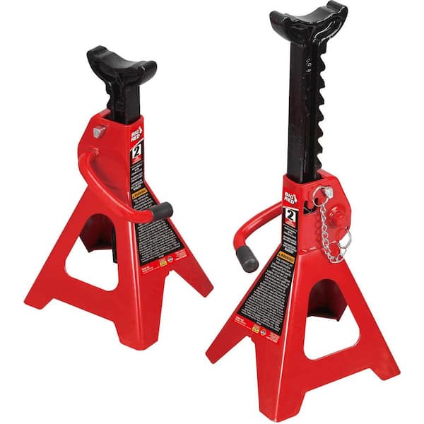 Big Red 2-Ton Double-Locking Jack Stands (2-Pack) T42002C - The