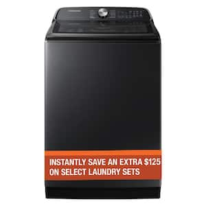 5.5 cu.ft. Extra-Large Capacity Smart Top Load Washer with Super Speed in Brushed Black