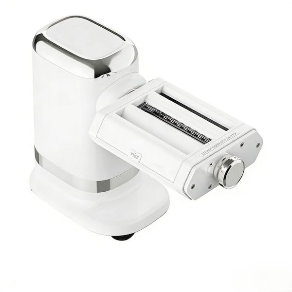 3-in-1 Electric White 700W Max Motor Pasta Maker Includes Fettuccine, Spaghetti Maker with Cleaning Brush