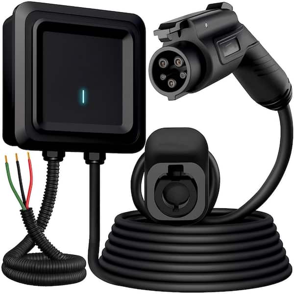 25ft 240-Volt Level 2 EV Charger Hardwired, 48 Amp Electric Vehicle Charging Station with 11.5kW Power, J1772 Connector