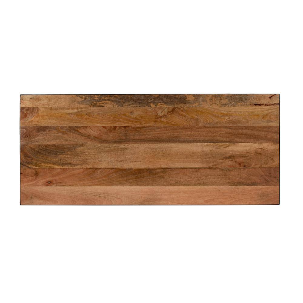 Jensen 55" Natural Mango Wood and Black Iron Home Office Desk