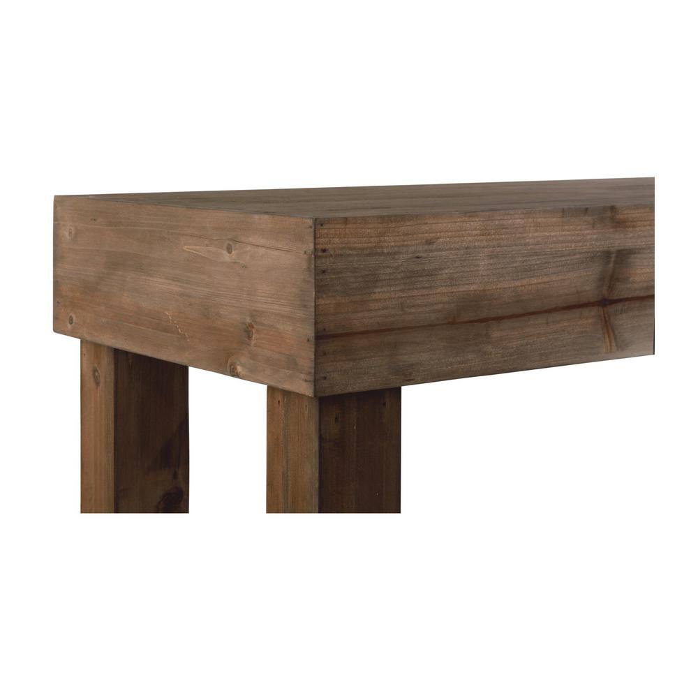 Farmhouse Natural Finish Solid Wood Console Table, 48x16 Inches