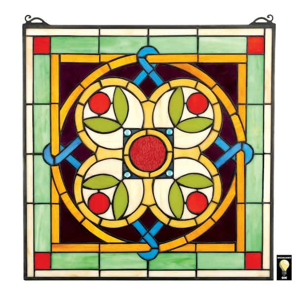 Design Toscano Celtic Floral Quatrefoil Stained Glass Window Panel Tf28011 The Home Depot 4986