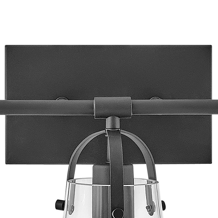 Foster Black and Clear Glass 3-Light Vanity Fixture