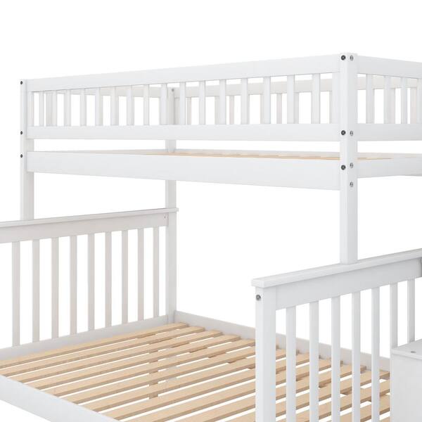 White full over full hotsell bunk beds with stairs