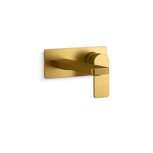 Parallel Wall-Mount Single-Handle Bathroom Sink Faucet 1.2 Gpm in Vibrant Brushed Moderne Brass