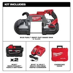 M18 FUEL 18V Lithium-Ion Brushless Cordless Deep Cut Band Saw Kit W/(2) 9.0Ah Batteries, Rapid Charger & Hard Case