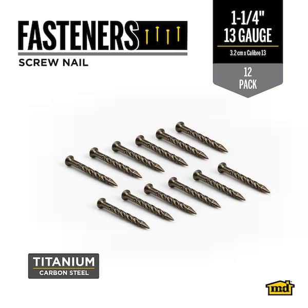 1-1/4 in. 12CT Titanium Fasteners Floor Installation Kit for Floor Accessory