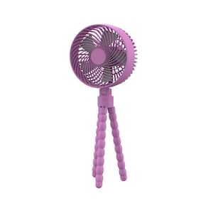 5 in. Mini Portable Personal Octopus Clip on Fan in Pink