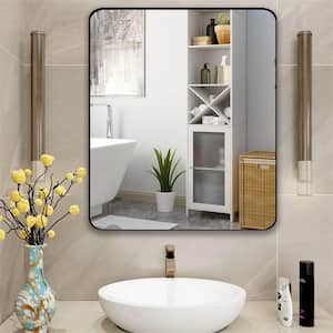 30 in. W x 36 in. H Rectangle Aluminum Alloy Framed Wall Bathroom Vanity Mirror in Black