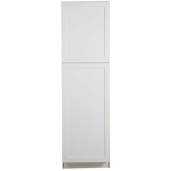Hampton Bay Cambridge White Shaker Assembled Pantry Cabinet with Adjustable Shelves & Soft Close Doors (24 in. W x 24.5 in. D)