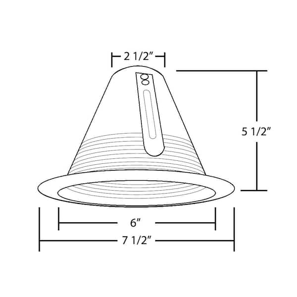 6 inch Black Air Tight Cone Trim for PAR38, R40, BR40 bulbs