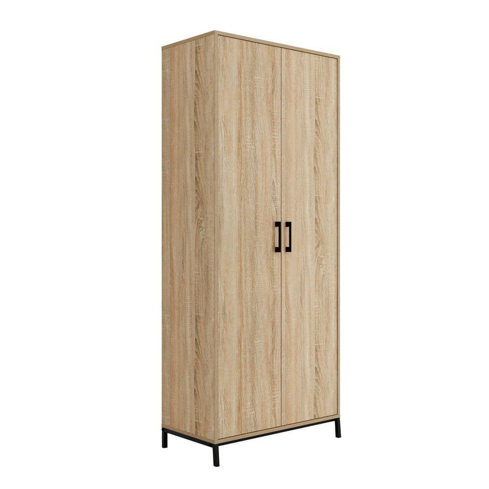 Tall Charter Oak Storage Cabinet with Adjustable Shelves