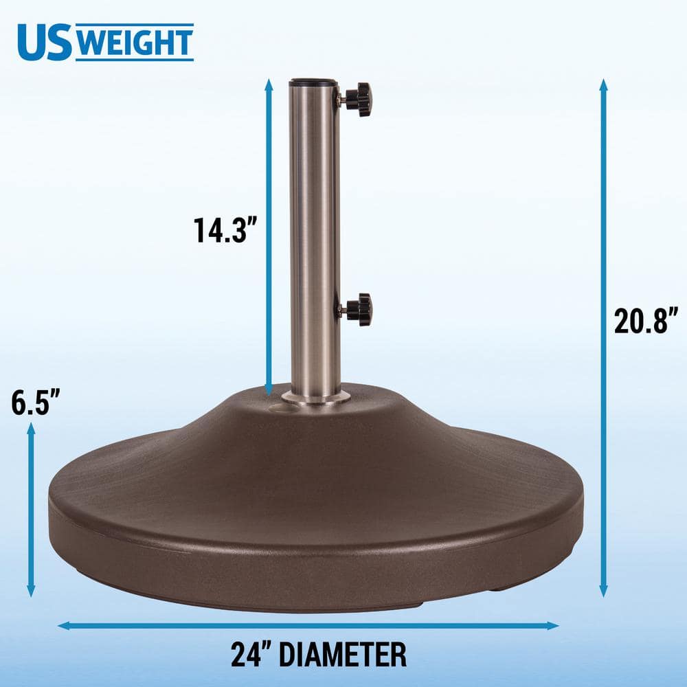 Bronze Heavy-Duty Fillable Umbrella Base with Wheels
