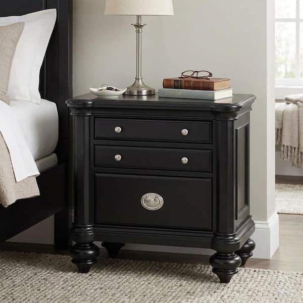 William's Home Furnishing Avenelle Black 3 Drawers 28 in. W